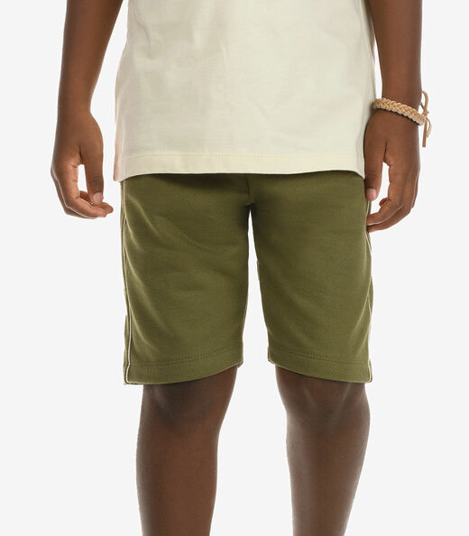 Conjunto Camiseta com Bermuda Masculino Rovi Kids Bege