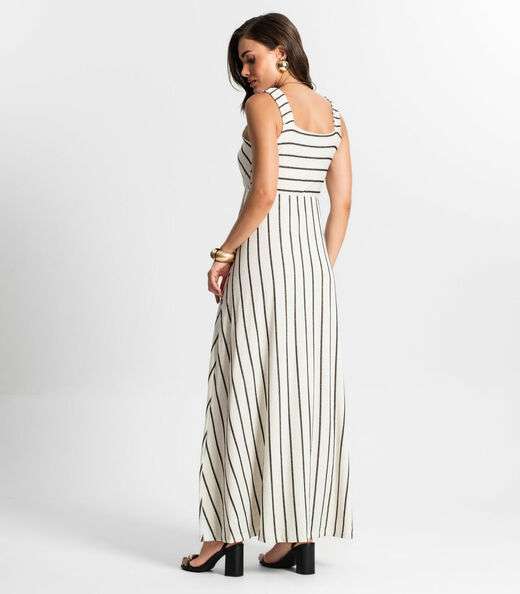 Vestido Longo Em Vicolinho Endless Preto