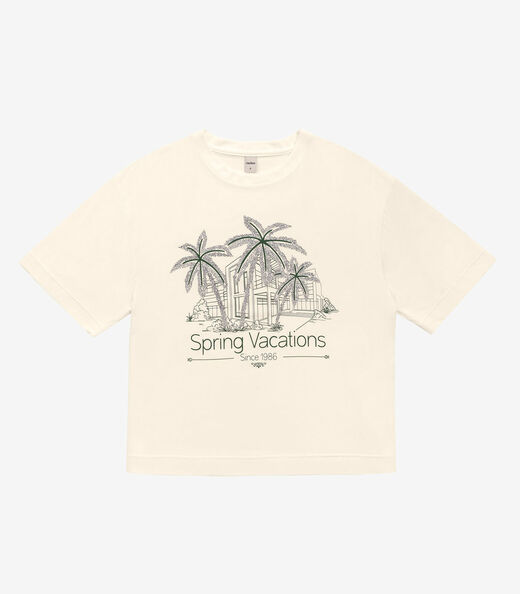 Blusa Feminina Over com Estampa e Glitter Rovitex Bege