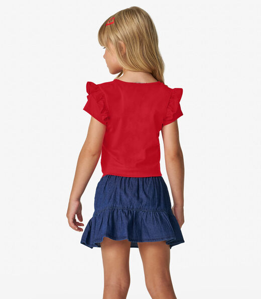 Conjunto Infantil Blusa Com Saia Trick Nick Vermelho