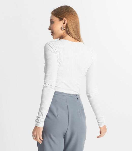 Blusa Feminina Canelada Select Branco