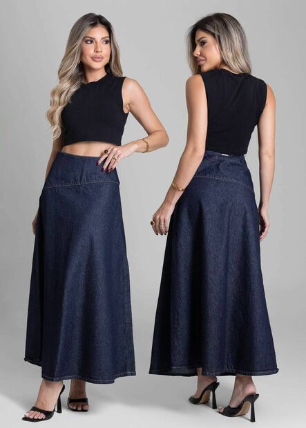 Saia Jeans Sawary Midi - 282505
