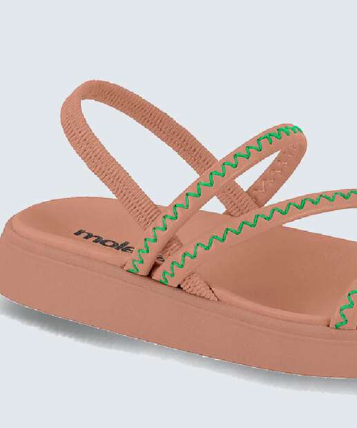 Sandália Flatform Feminina Tiras Moleca