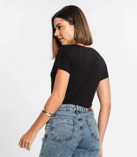 Blusa Feminina Viscotorcion Rovitex Preto