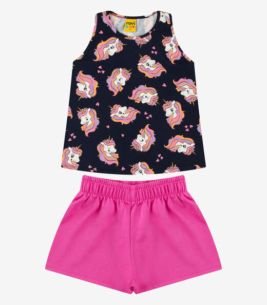 Conjunto Regata com Shorts Menina Rovi Kids Azul