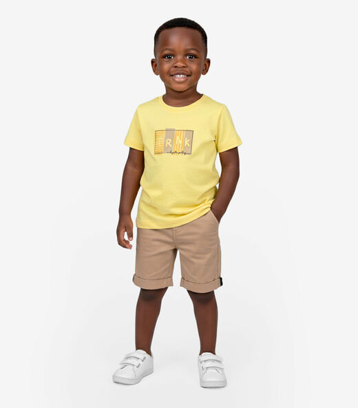 Image_Conjunto Infantil Camiseta Com Bermuda Trick Nick Amarelo