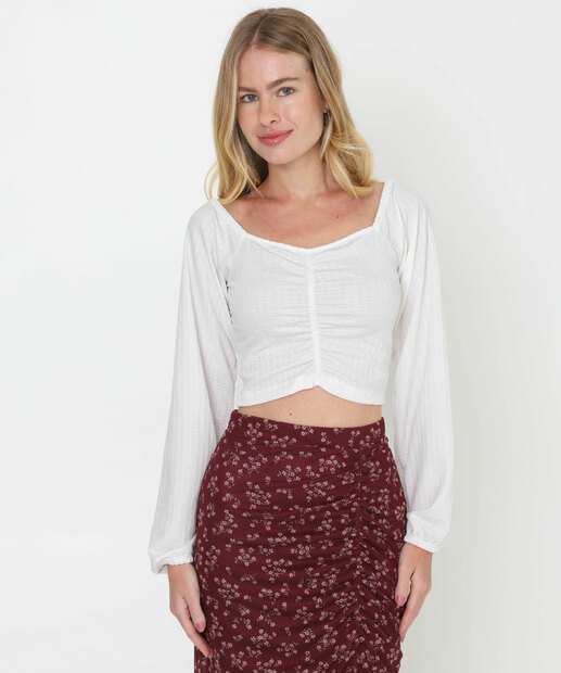 Image_ Blusa Cropped Feminina Manga Longa Marisa Branco