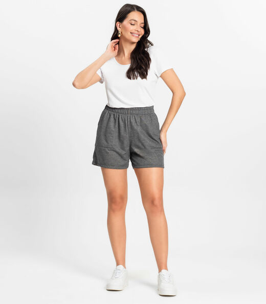 Shorts Moletinho Basic Rovitex Cinza