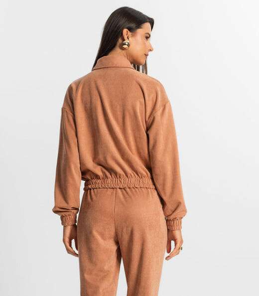 Jaqueta Suede Feminina Rovitex Marrom