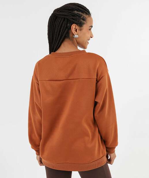 Blusão Feminino Moletom Flanelado Snoopy Marrom