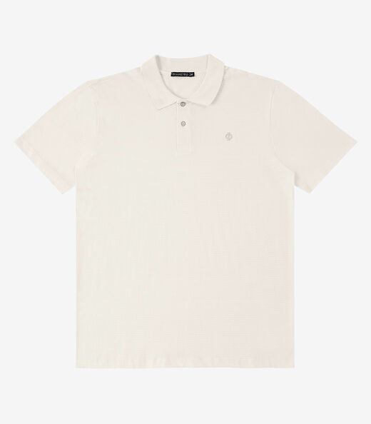 Polo Masculina Meia Malha Texturizada Diametro Bege