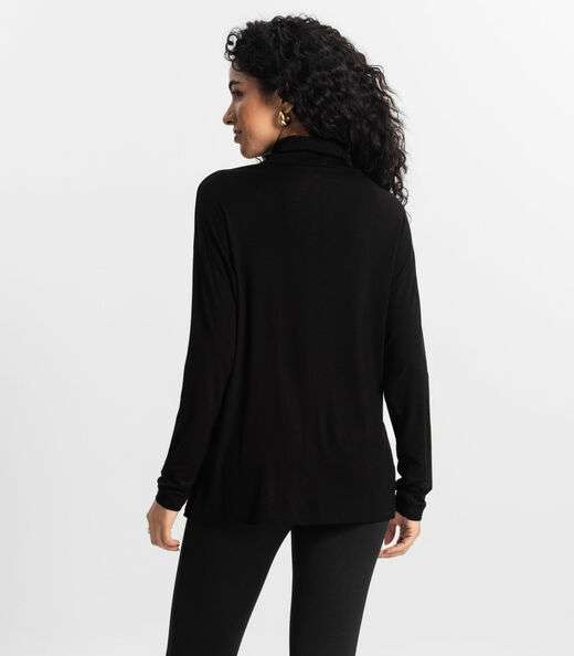 Blusa Manga Longa Feminino Rovitex Preto