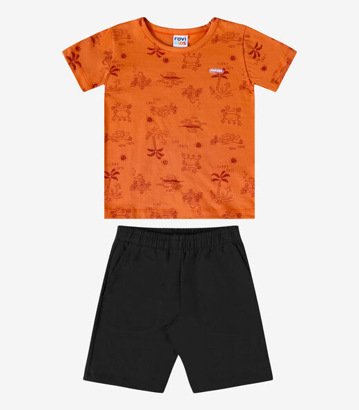 Conjunto Verão Menino Rovi Kids Laranja