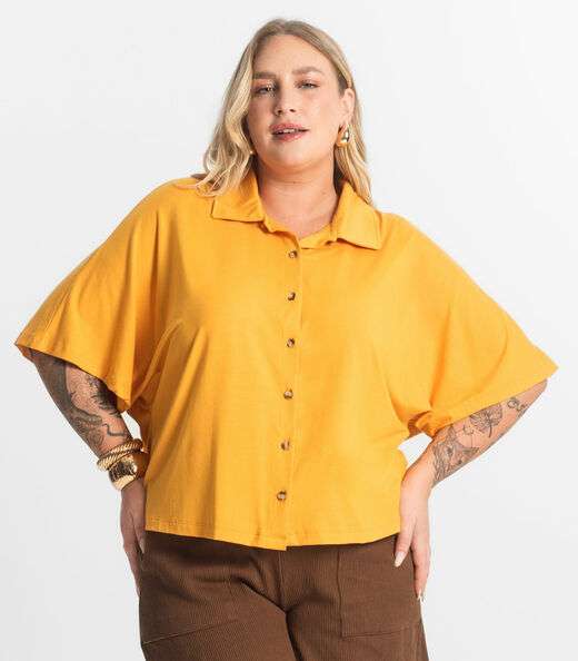 Camisa Feminina Manga Curta Secret Glam Amarelo