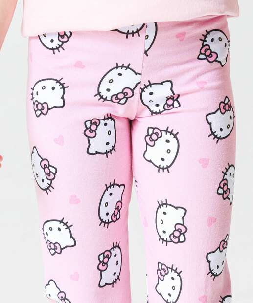 Calça Infantil Hello Kitty Tam 4 a 10 Rosa