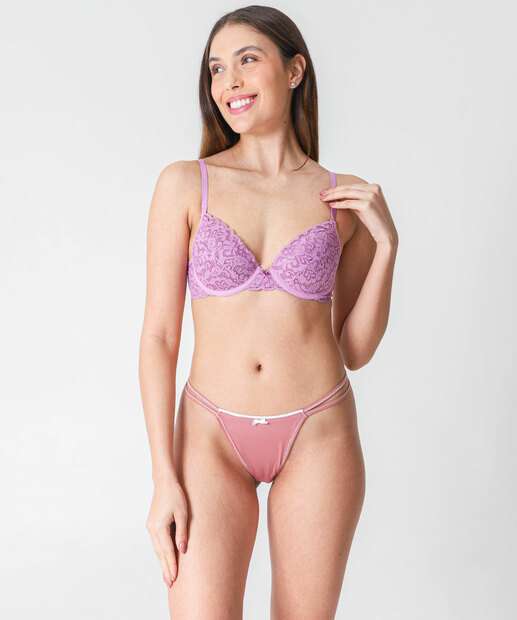 Sutiã De Renda Push Up Com Bojo Marisa