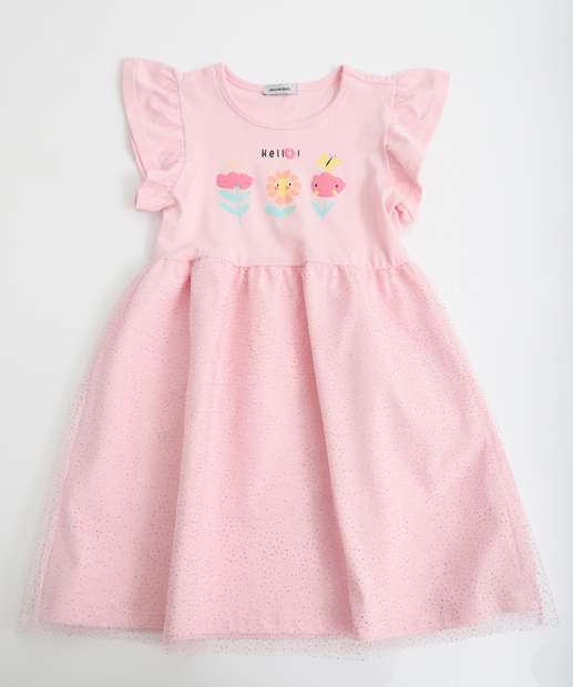 Image_Vestido Infantil Flor Tule Babado Marisa Tam 1 a 3 Rosa
