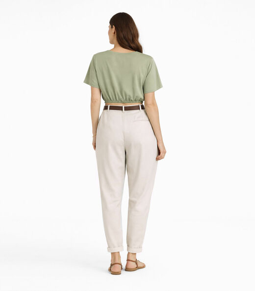Blusa Feminina Elástico Na Cintura Infinita Cor Verde