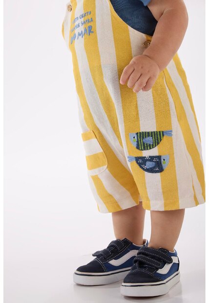 Conjunto Bebê com Body e Jardineira Três e Já