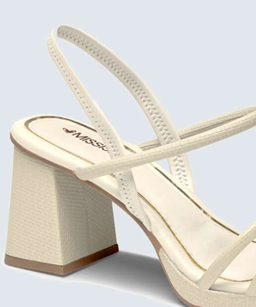 Sandália Salto Grosso Feminina Textura Mississipi 