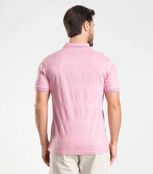 Polo Piquet Masculina Diametro Rosa