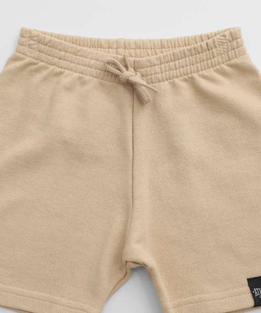 Bermuda Infantil Moletom Marisa Tam 1 a 3 Bege