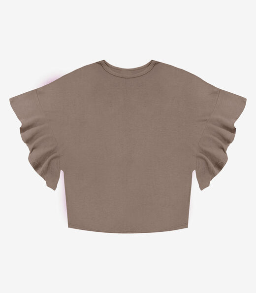 Blusa Feminina em Visco Tricot Infinita Cor Marrom