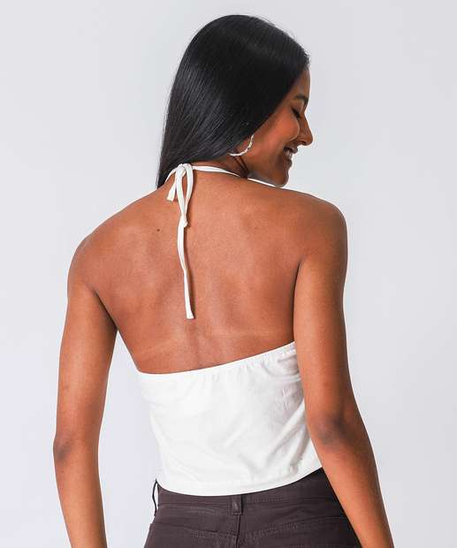 Blusa Regata Detalhe Franzido Marisa Bege