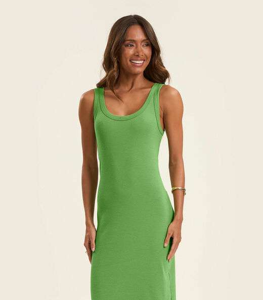 Vestido Midi em Ribana Rovitex Verde