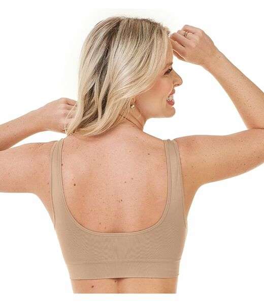 Top Com Alça Larga Sem Costura Zee Rucci Bege