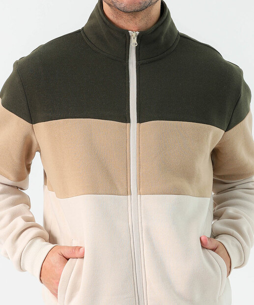 Casaco Masculino Moletom Capuz Marisa Bege