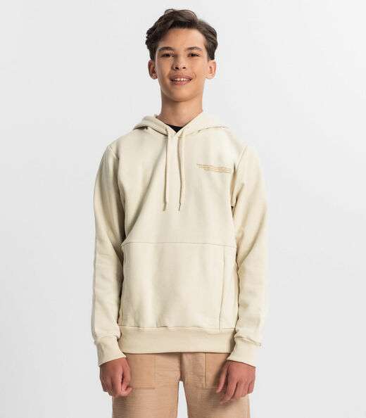 Blusão Juvenil Masculino Com Capuz Minty Bege