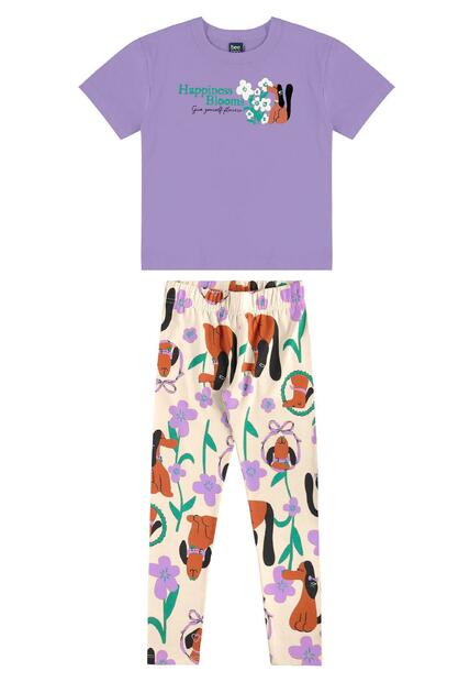 Conjunto Flores e Focinhos Legging Bee Loop