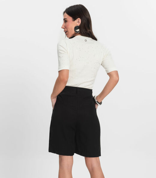 Bermuda Feminina Com Bolsos Endless Preto