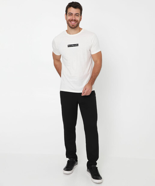 Camiseta Masculina Estampa Frase Marisa Off White