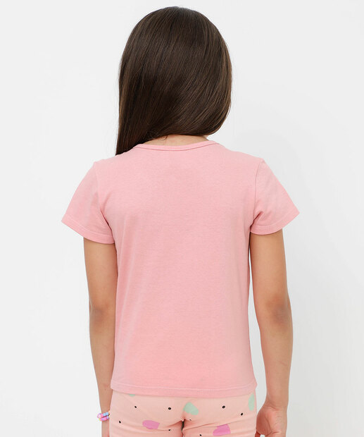 Blusa Infantil Manga Curta Minnie Disney Tam 4 a 10 Rosa