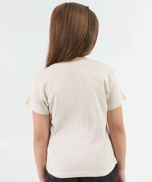 Camiseta Juvenil Minnie Disney Tam 10 a 16 Bege