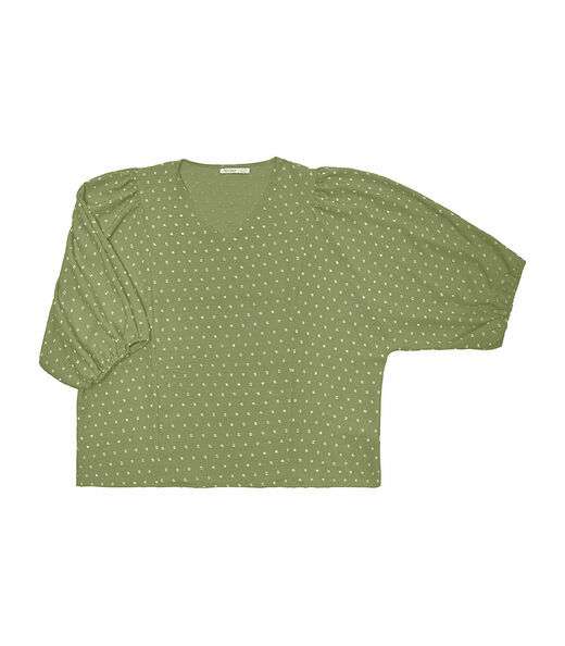 Blusa Manga 7/8 Air Flow Poa Secret Glam Verde