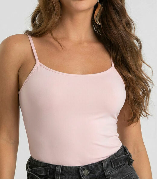 Blusa de Alça Feminina Em Poliamida Dianna Rosa