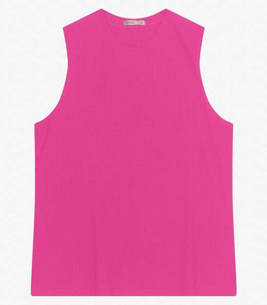 Regata Plus Size Em Ribana Canelada Secret Glam Rosa