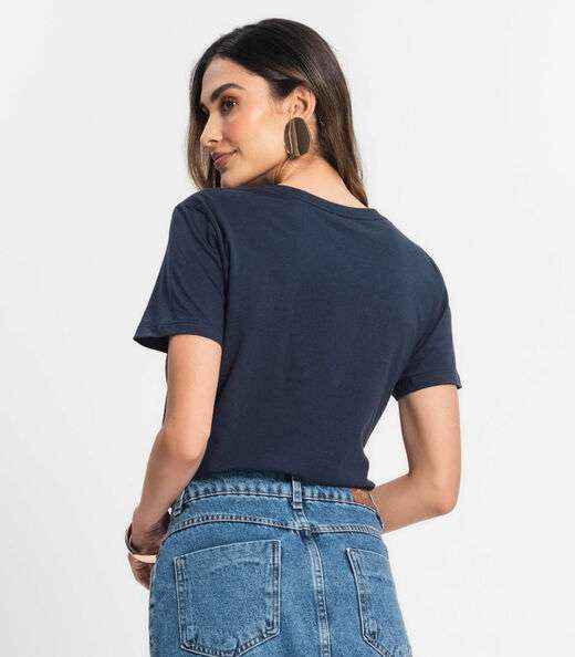 Blusa T-Shirt Feminina Estampada Select Azul