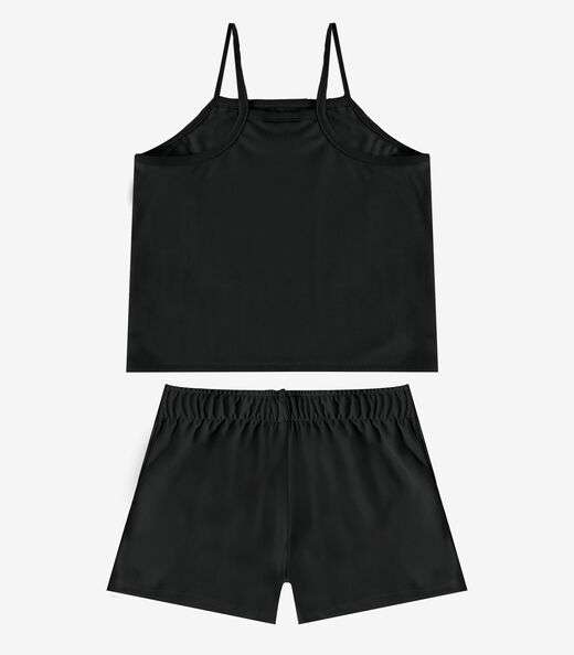 Conjunto Infantil Blusa e Shorts Feminino Select Preto