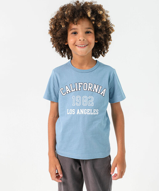 Camiseta Infantil Estampada Marisa Tam 4 a 10 Azul