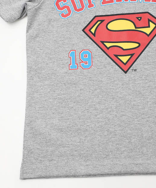 Camiseta Infantil Superman Warner Bros Tam 4 a 10 Cinza