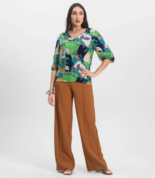 Blusa Manga Curta Infinita Cor Verde