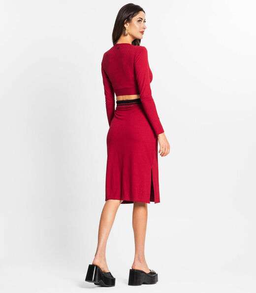 Conjunto Feminino Blusa Com Saia Endless Vermelho