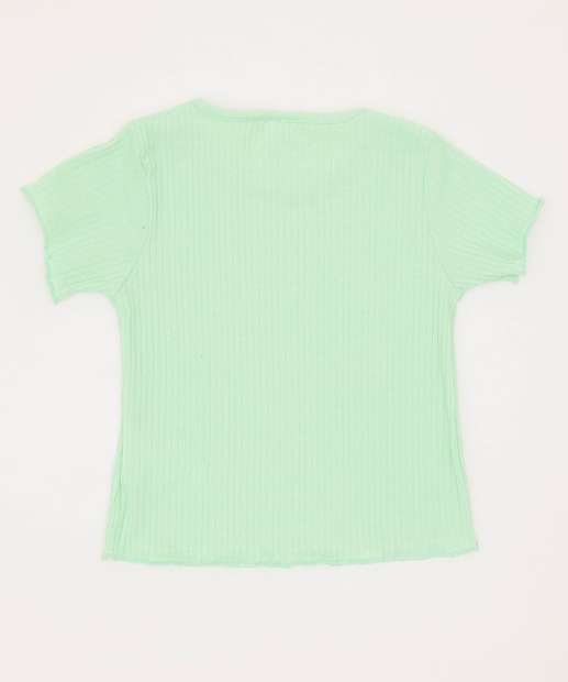 Blusa Infantil Canelada Manga Curta Tam 4 a 10