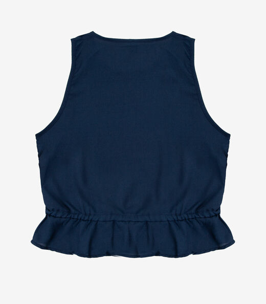 Regata Feminina em Crepe Infinita Cor Azul