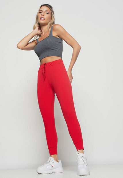 Cropped  Top Faixa Comfy Malha Canelada Grafite Salvatore Fashion