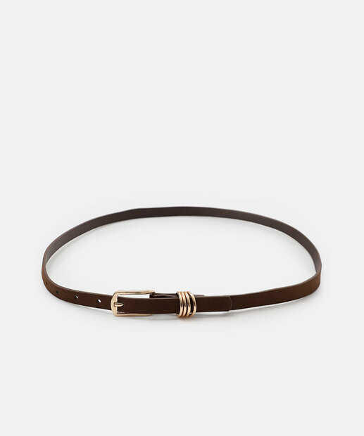 Cinto Feminino Fivela Aveludado Marisa Marrom